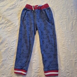 Hanna Andersson boys size 110 or 5 light blue Peanuts designed joggers VGUC